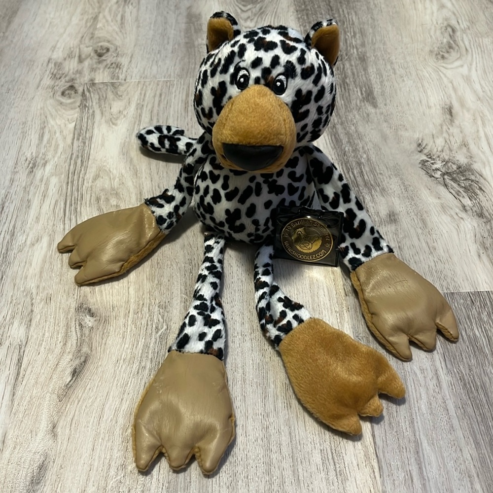 Skoodlez Floppy Leopard  Plush Beanbag Dangle Arms & Legs Kamar Innovation Coin
